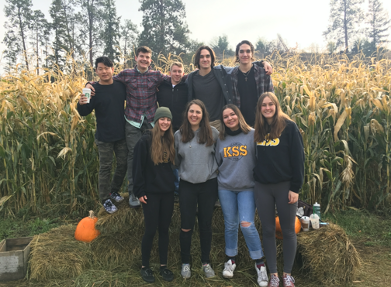 Group of young friends outside